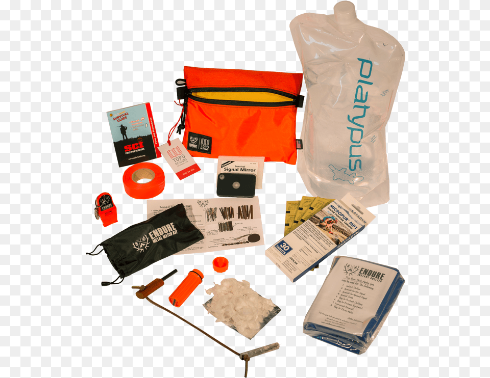 Basic Wilderness Survival Kit Survival Gear No Background, Tape, First Aid, Bag, Person Free Png