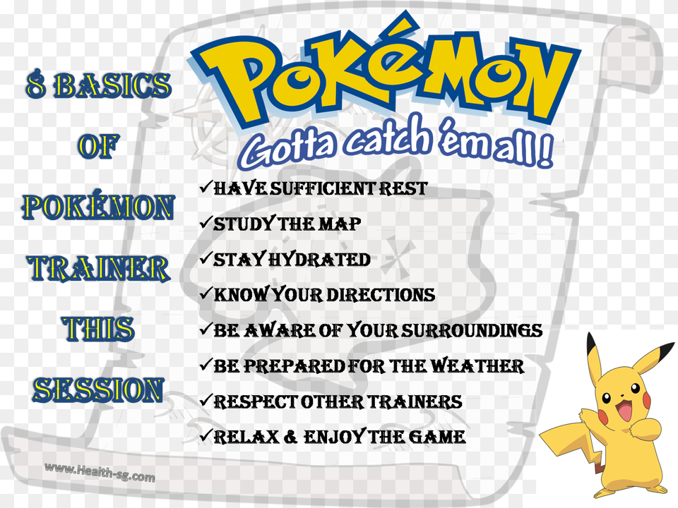 Basics Of Being A Pokemon Trainer In Pogo Health Simple Pokemon, Advertisement, Poster, Text, Book Png