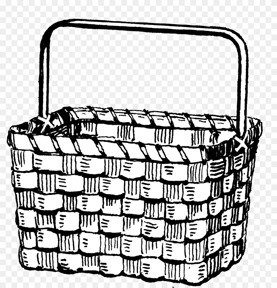 Basket 493 Basket Clipart Black And White, Accessories, Bag, Handbag, Shopping Basket Free Png