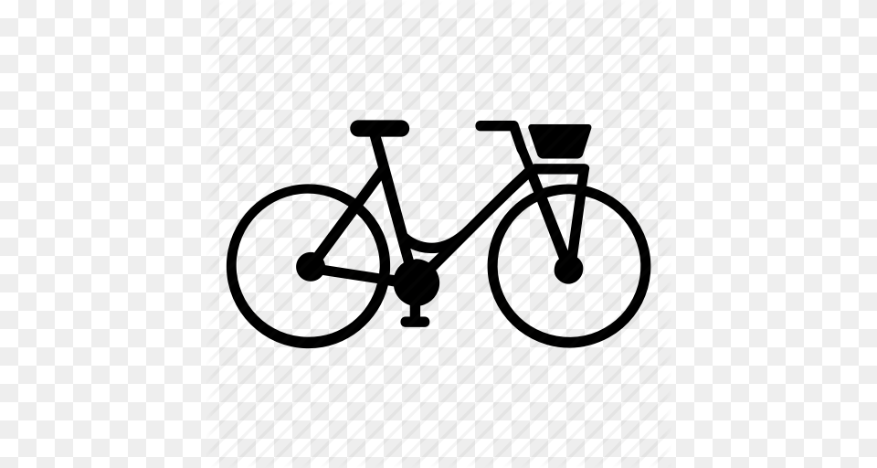 Basket Bicycle Bike City Girl Ride Street Icon, Transportation, Vehicle, Tandem Bicycle Png Image