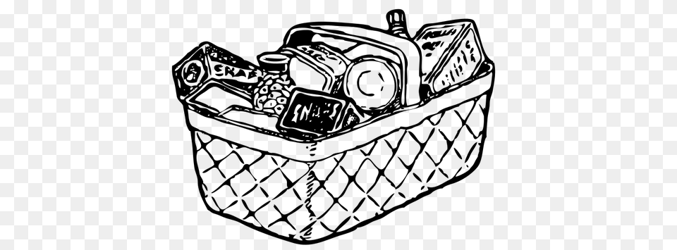 Basket Clip Art, Gray Png Image