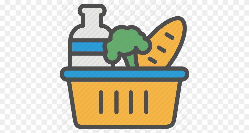 Basket Food Grocery Retail Shopping Supermarket Vegetable Icon, Cleaning, Person Free Transparent Png