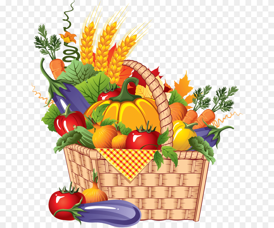 Basket Fruits And Vegetables Clipart, Food, Produce Free Png Download