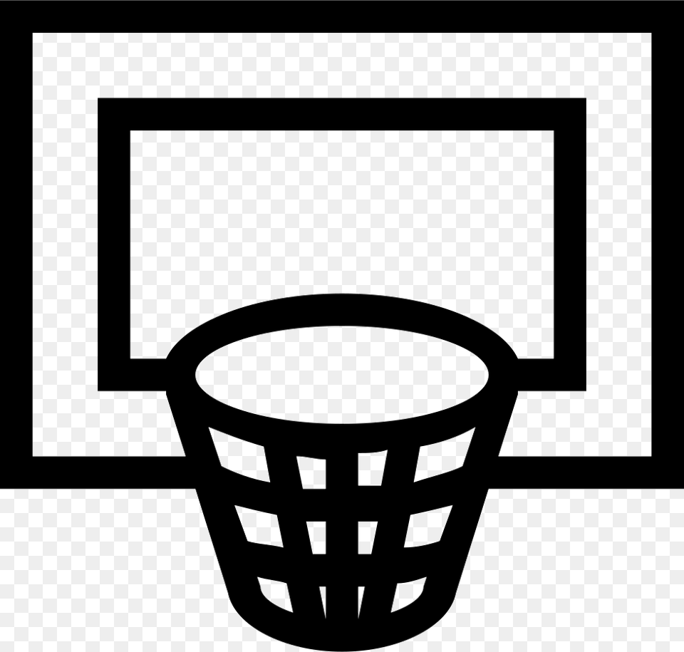 Basket Of Basketball Stroke Sportive Symbol Comments Canasta De Basquet Dibujo, Stencil Png