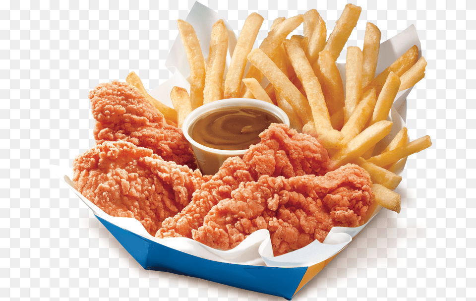 Basket Of Fries Chicken And Fries, Food, Fried Chicken, Lunch, Meal Png Image