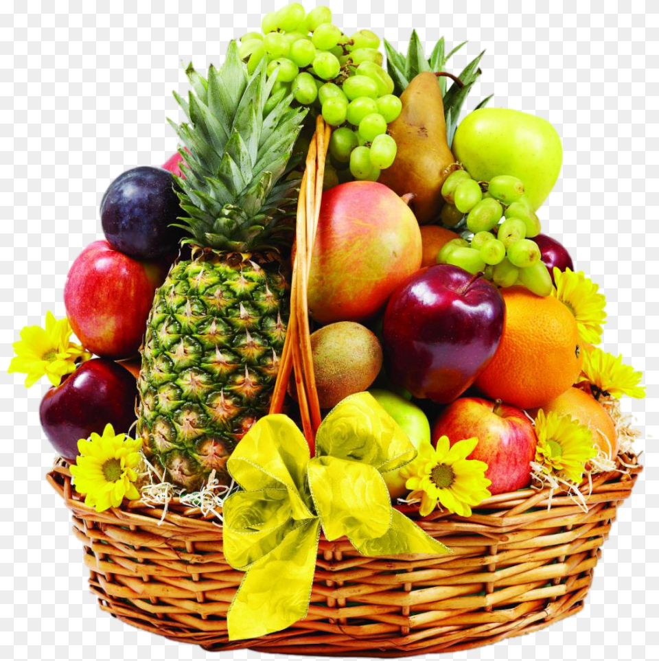 Basket Of Fruits, Produce, Plant, Food, Fruit Free Png Download