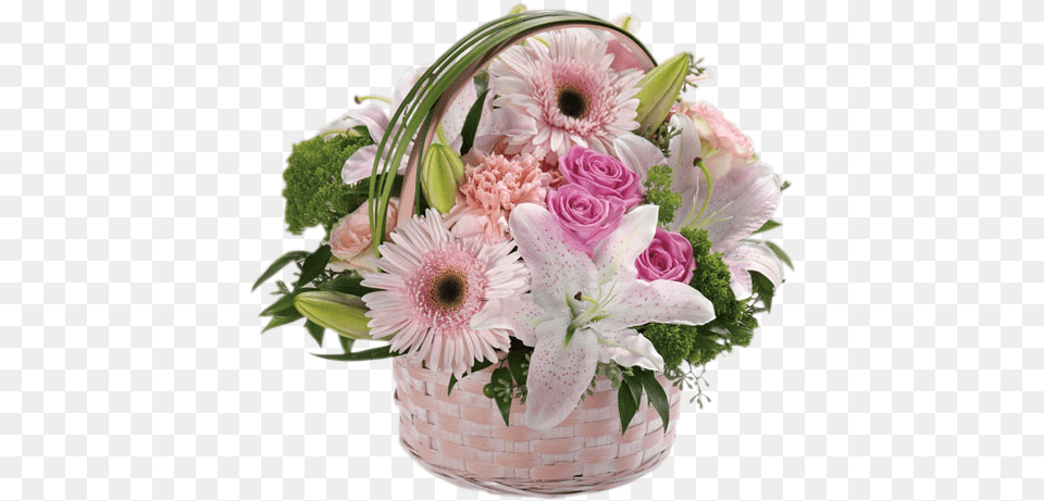 Basket Of Love Arrangement, Flower, Flower Arrangement, Flower Bouquet, Plant Png Image