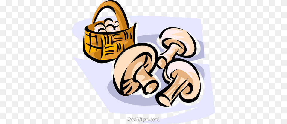 Basket Of Mushrooms Royalty Free Vector Clip Art Illustration Png Image