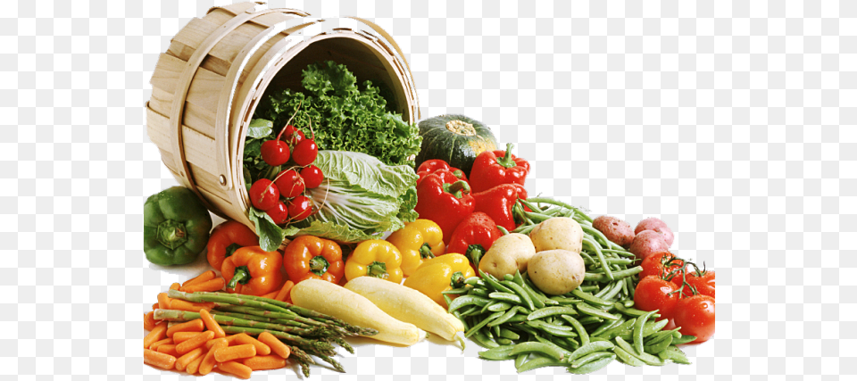 Basket Of Vegetables, Food, Produce, Bell Pepper, Pepper Free Png