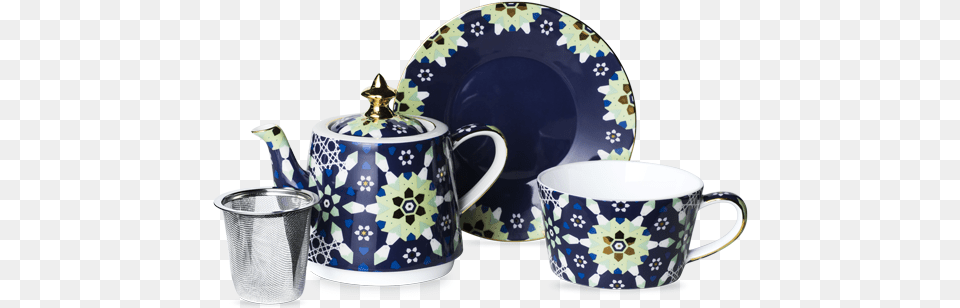 Basket Tea For One Navygreen Coffee Cup, Art, Porcelain, Pottery, Cookware Png Image