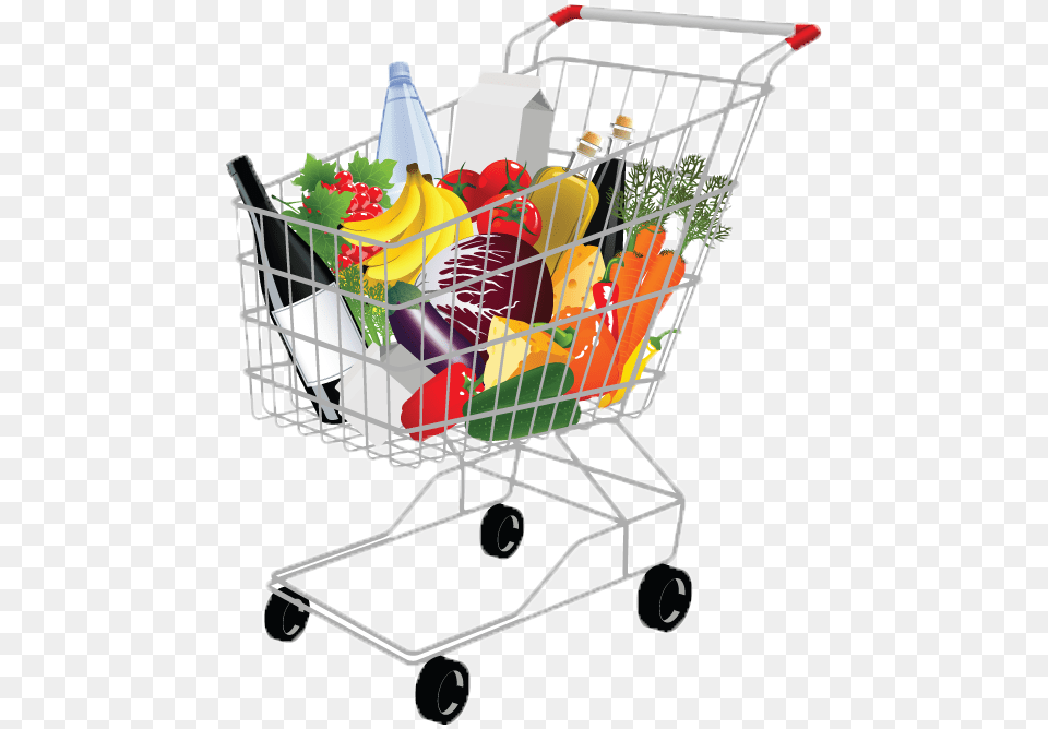 Basket Vector Shopping Cart Full Shopping Cart, Shopping Cart, Device, Grass, Lawn Png Image