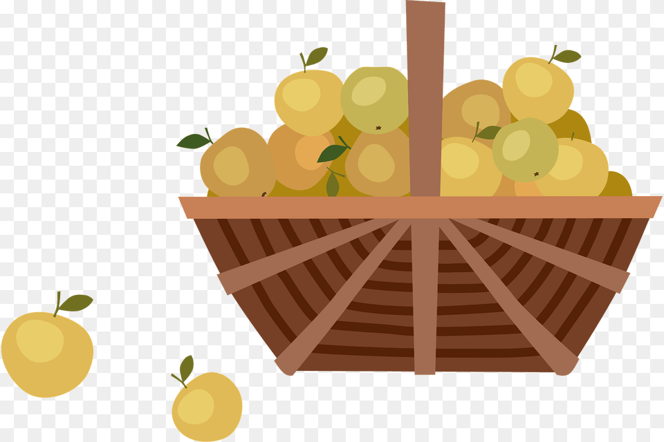 Basket With Apples Clipart, Produce, Food, Fruit, Plant Free Transparent Png
