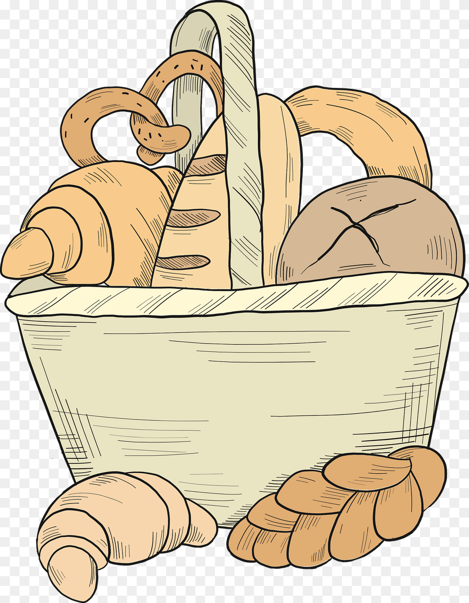 Basket With Bakery Clipart Free Png Download