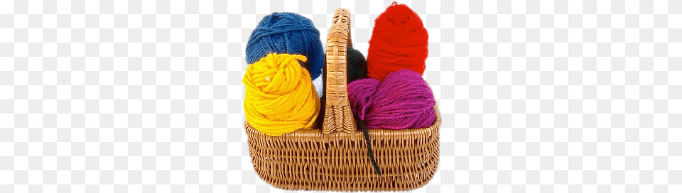 Basket With Balls Of Wool, Yarn Free Transparent Png