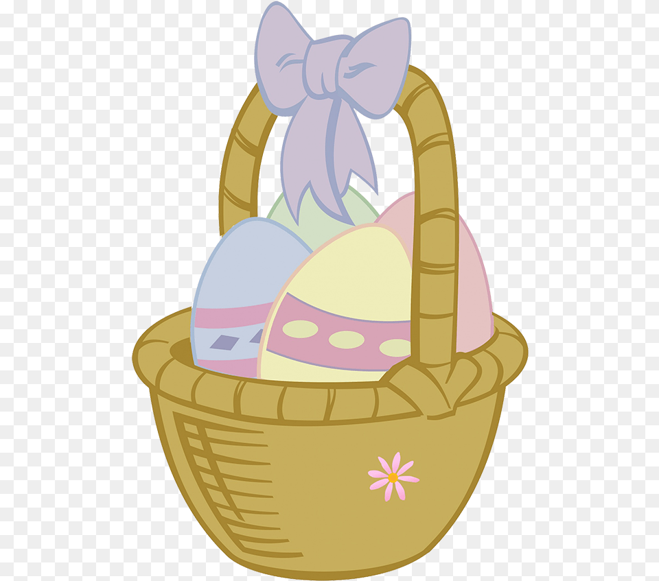 Basket With Easter Eggs Cartoon Easter Egg Basket Png Image