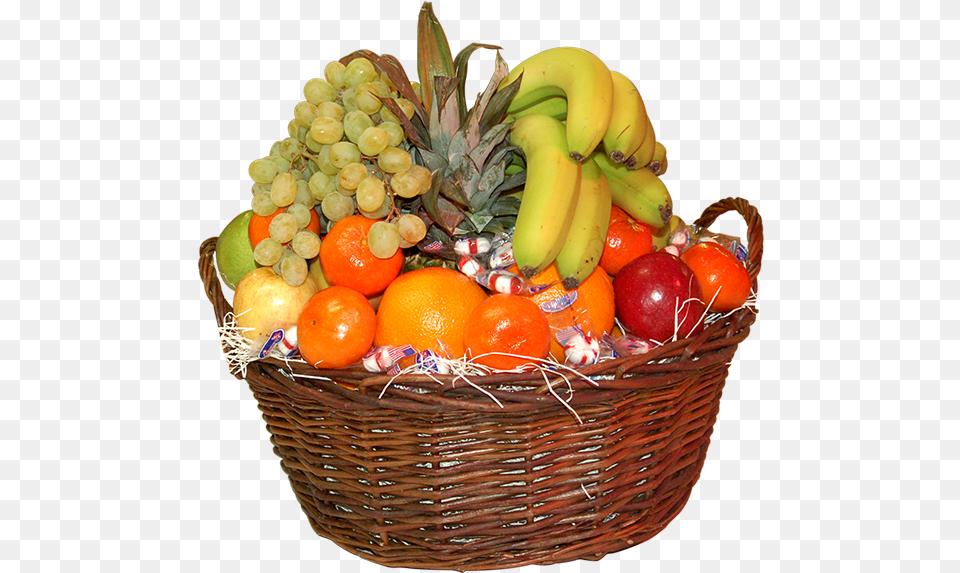 Basket With Fruits, Produce, Plant, Fruit, Food Free Png