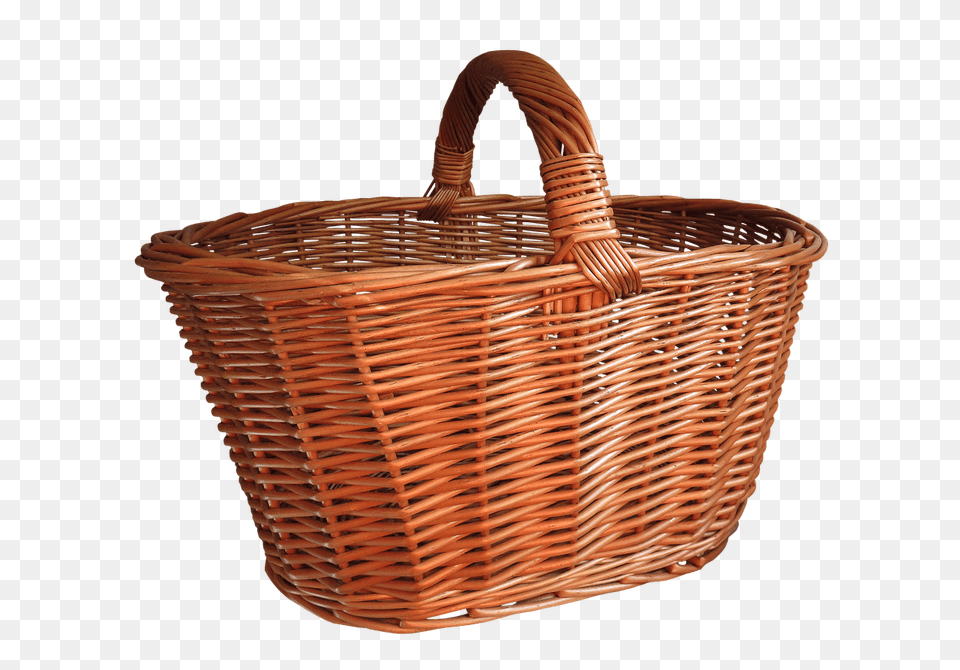 Basket Woven Empty, Shopping Basket, Crib, Furniture, Infant Bed Png Image