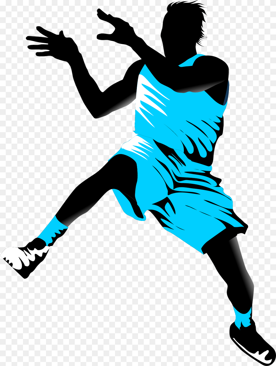 Basketball Adobe Illustrator Basketball Man Silhouette, Person, Clothing, Footwear Free Transparent Png