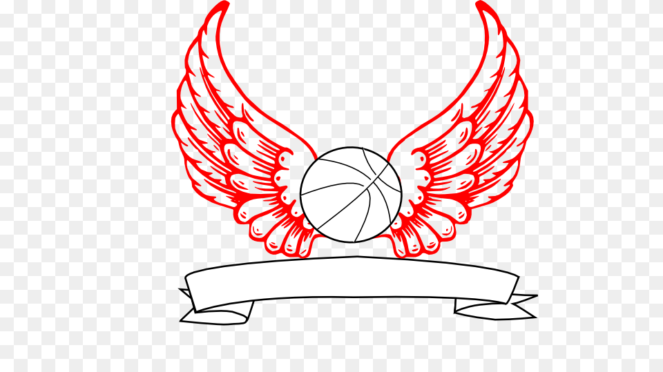 Basketball Angel Wings Clip Art, Emblem, Symbol, Dynamite, Weapon Free Png