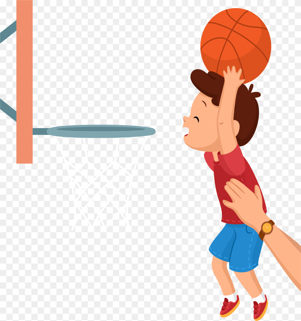 Basketball Backboard Clip Art Basketball Kids Clipart, Person, Playing Basketball, Sport, Ball Free Png Download