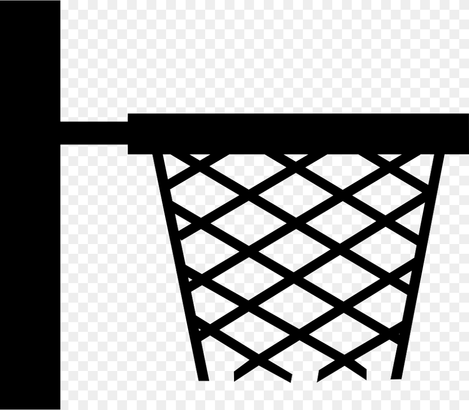 Basketball Basket Side View For Sport School Class Basketball Net Side Icon, Stencil Free Png