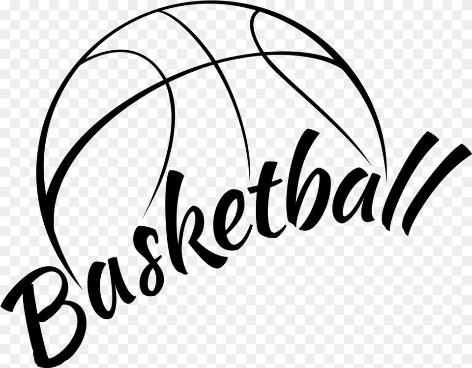 Basketball Black And White Clipart Basketball Clipart Black And White, Handwriting, Text Png