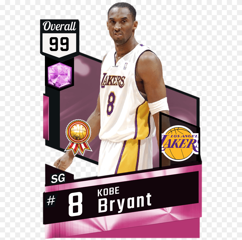 Basketball Cards Transparent Kobe Bryant 2k Card, Shirt, Clothing, Person, People Free Png Download
