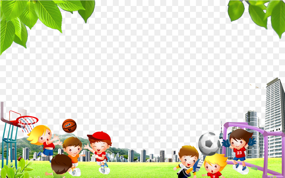 Basketball Cartoon Football Kids Clipart Hd Clipart Sport Day Cartoon Border, Baby, Person, Ball, Soccer Ball Free Transparent Png