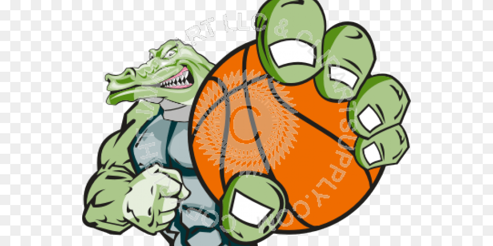 Basketball Clipart Gator Gator With Soccer Ball, Animal, Dinosaur, Reptile, Head Png