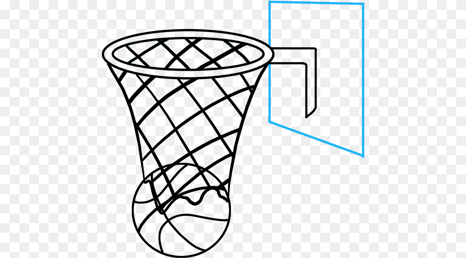 Basketball Clipart Swoosh Easy Basketball Hoop Drawing, Jar, Pottery, Vase, Glass Free Png Download