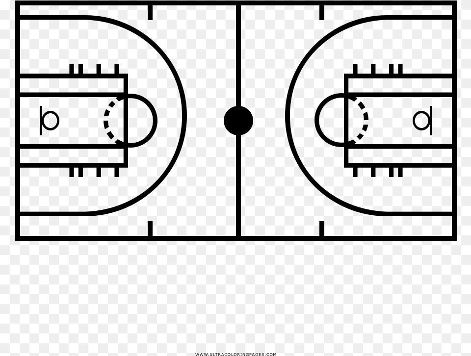 Basketball Court Coloring Basketball Court, Gray Free Png Download