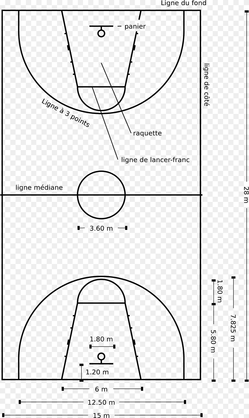 Basketball Court Dimensions, Gray Free Transparent Png