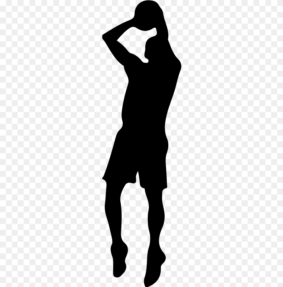 Basketball Court Jersey Wall Decal Basketball Player Silhouette, Gray Free Png Download