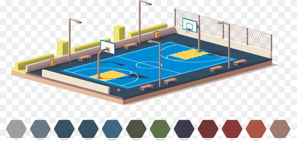 Basketball Court Lines, Bench, Furniture, Hot Tub, Tub Free Png Download