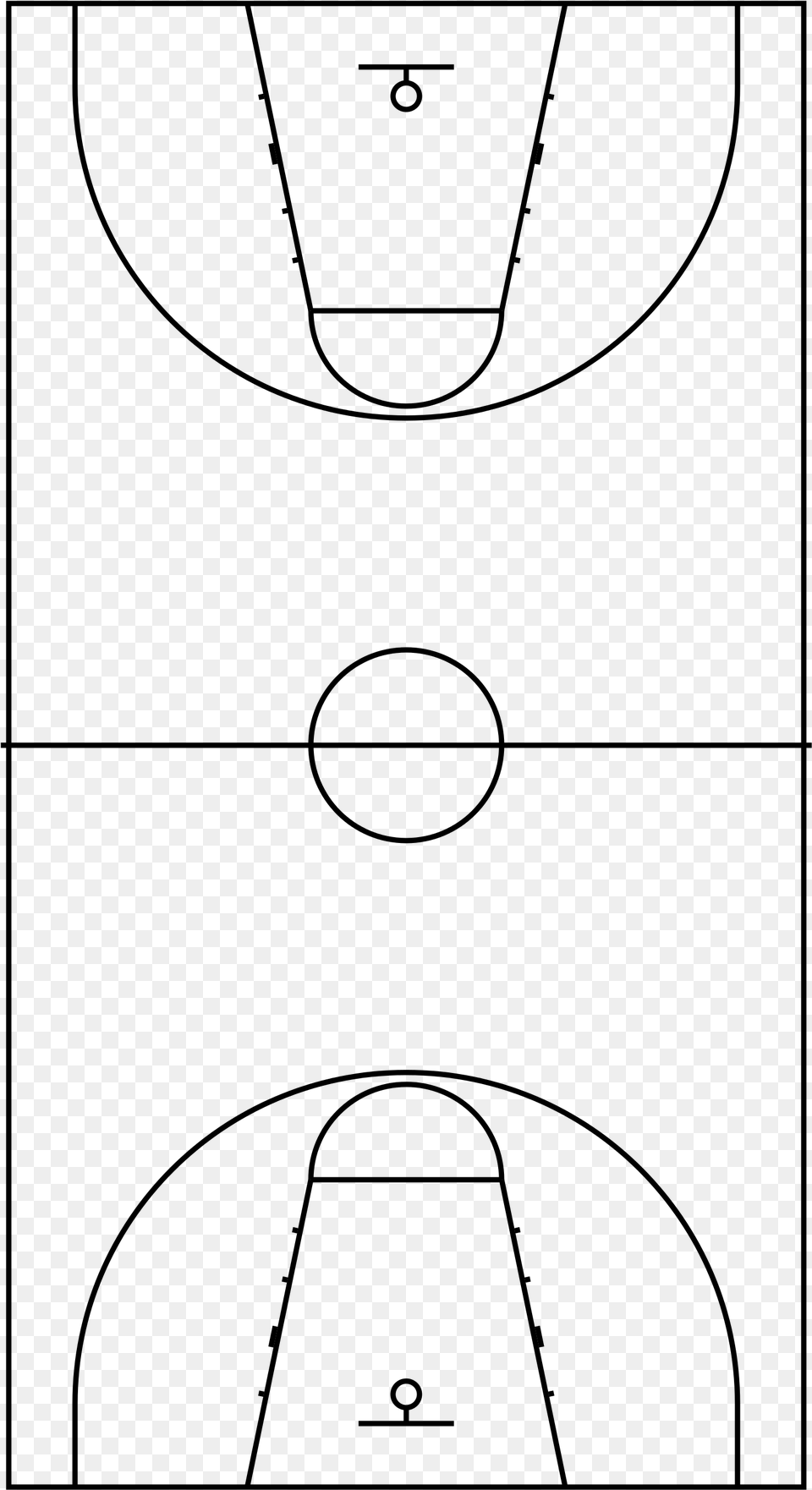 Basketball Court Lines, Gray Free Png Download