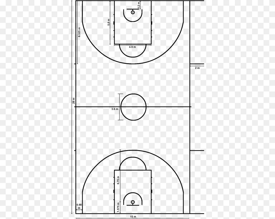 Basketball Court Measurements Basketball Court Small Size, Gray Free Png