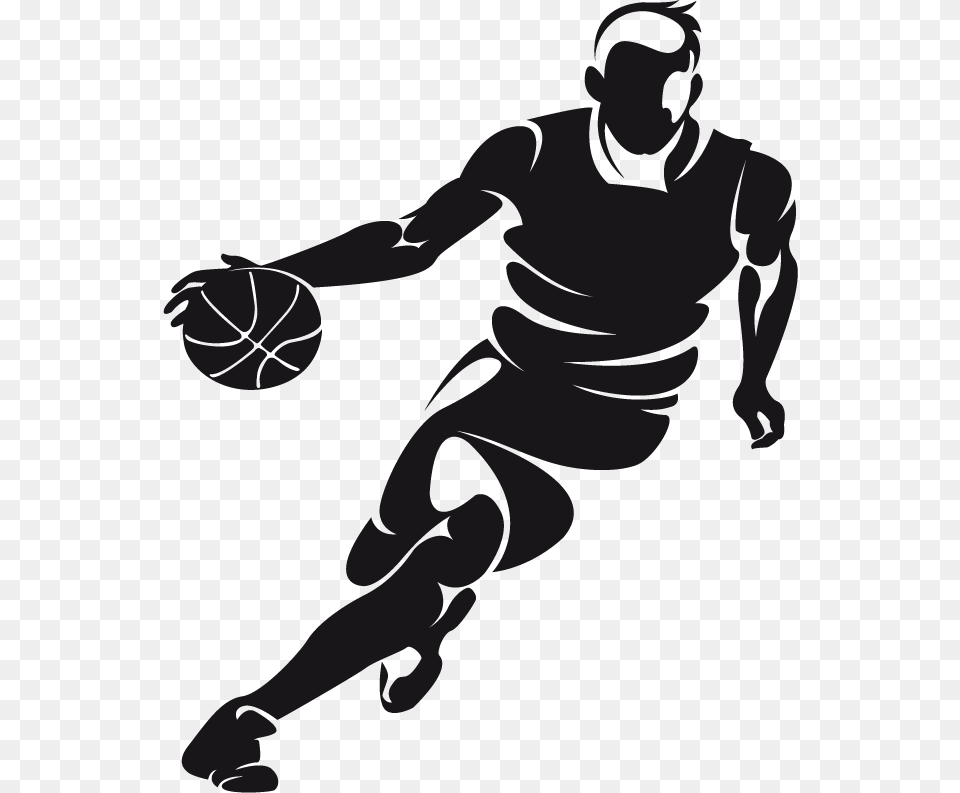 Basketball Dribbling Clip Art Dunking Basketball Clip Art, Stencil, Adult, Male, Man Free Png Download