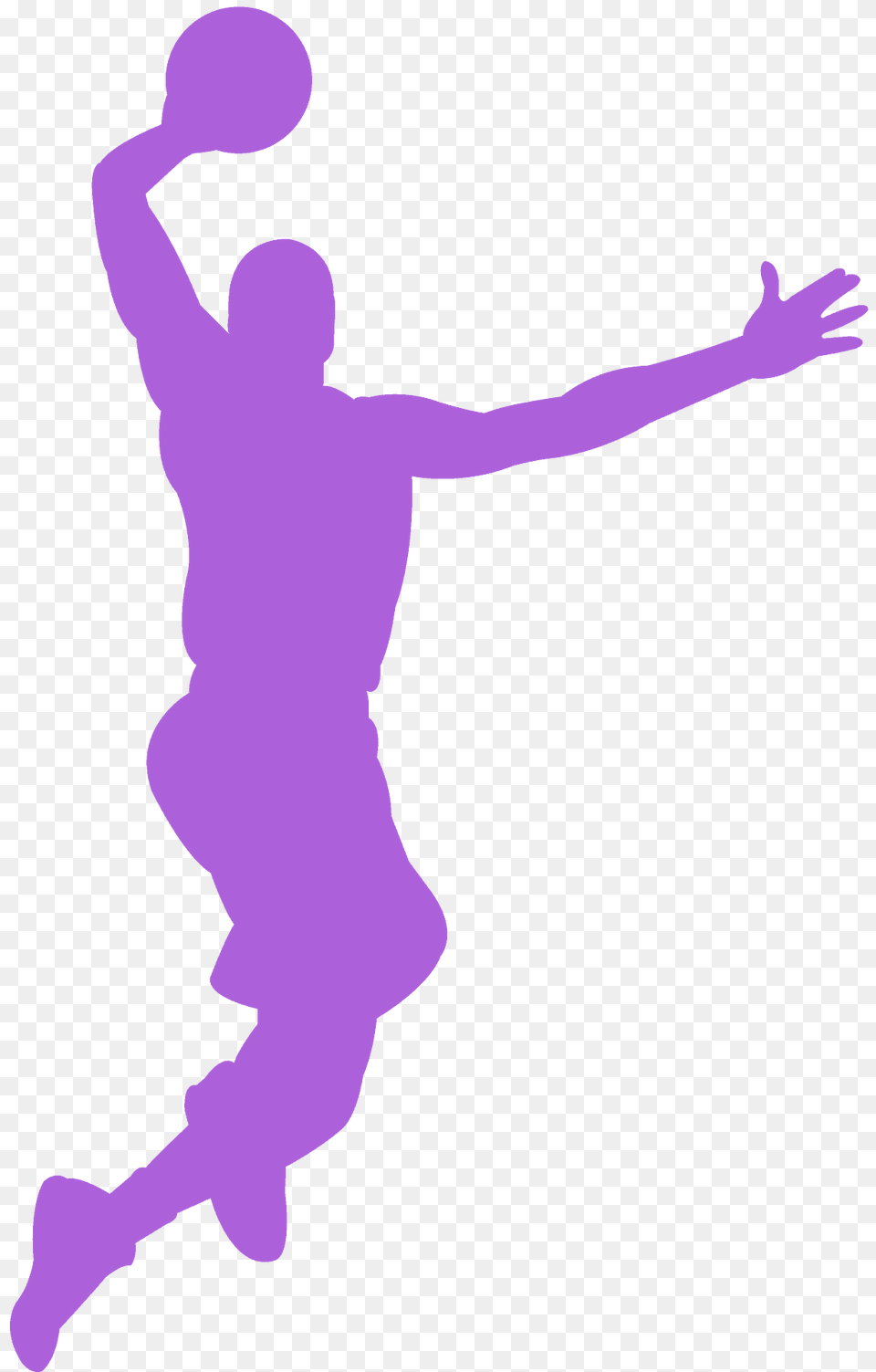 Basketball Dunk Silhouette, Purple, Ball, Handball, Person Free Transparent Png