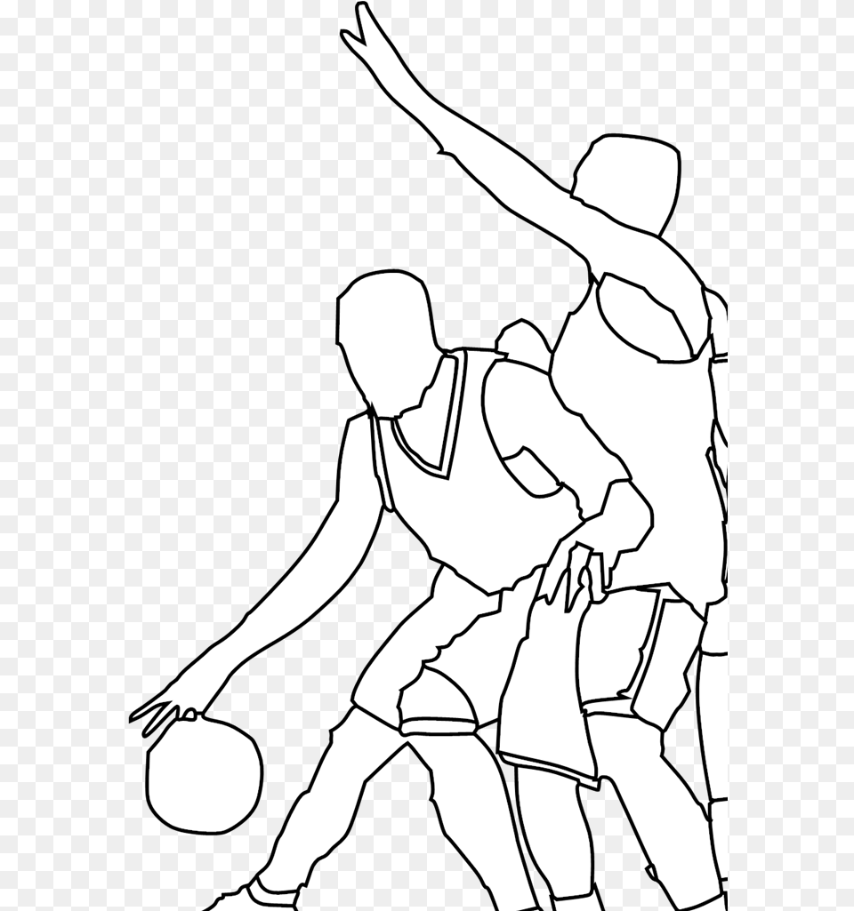 Basketball Game Outline Svg Vector Player, Baby, People, Person Free Png