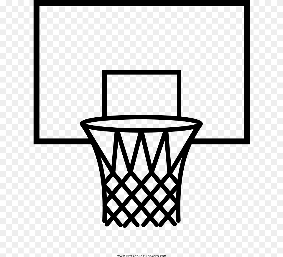 Basketball Hoop Coloring, Gray Free Png