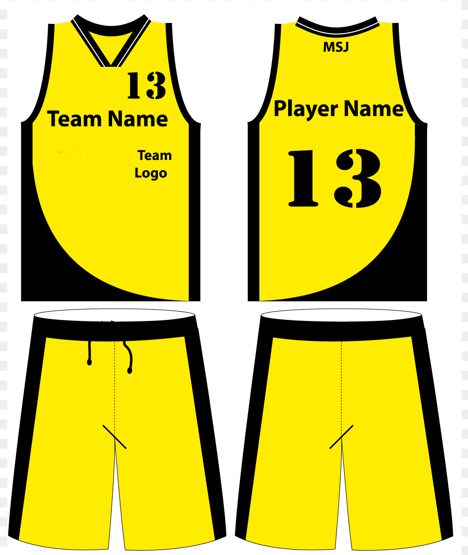 Basketball Jersey Yellow Black, Clothing, Shorts, Bib, Person Free Png Download