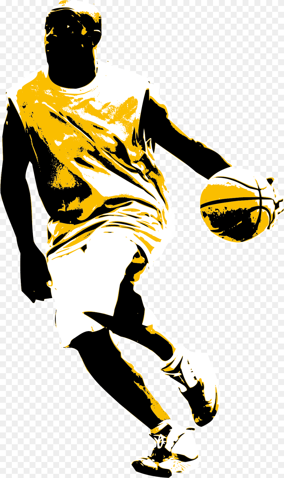 Basketball Man Clipart Svg Black And White Basketball Transparent Silhouette Dunking Basketball, People, Person, Adult, Male Free Png Download