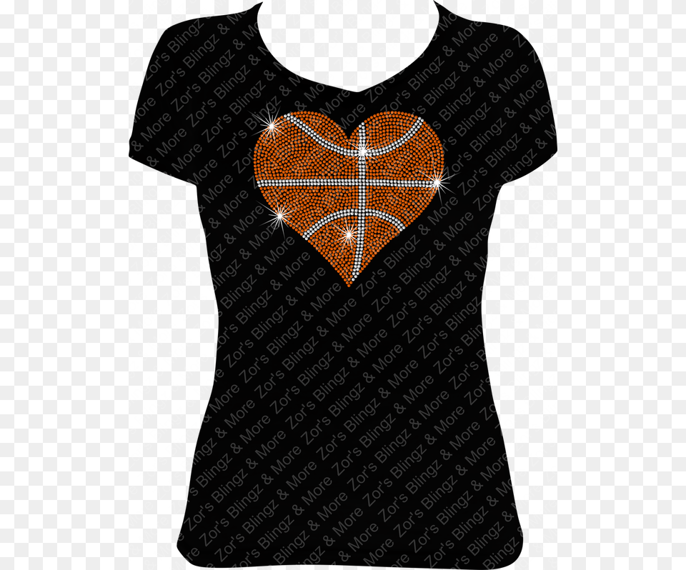 Basketball Mega Bling Heart Rhinestone T Shirt Design Vinyl Shirt Designs For Boys, Clothing, T-shirt Png