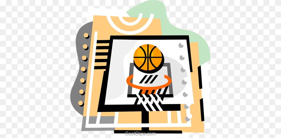 Basketball Net And Ball Royalty Vector Clip Art Illustration, Hoop Png Image