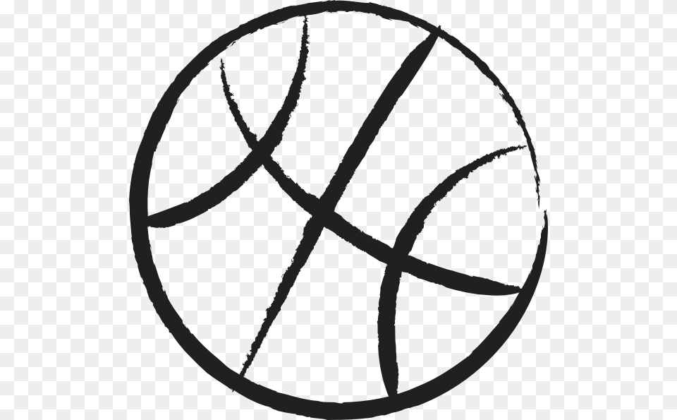 Basketball Outline Clip Art At Clker Basketball Cartoon Black And White, Sphere, Ball, Football, Soccer Free Png Download