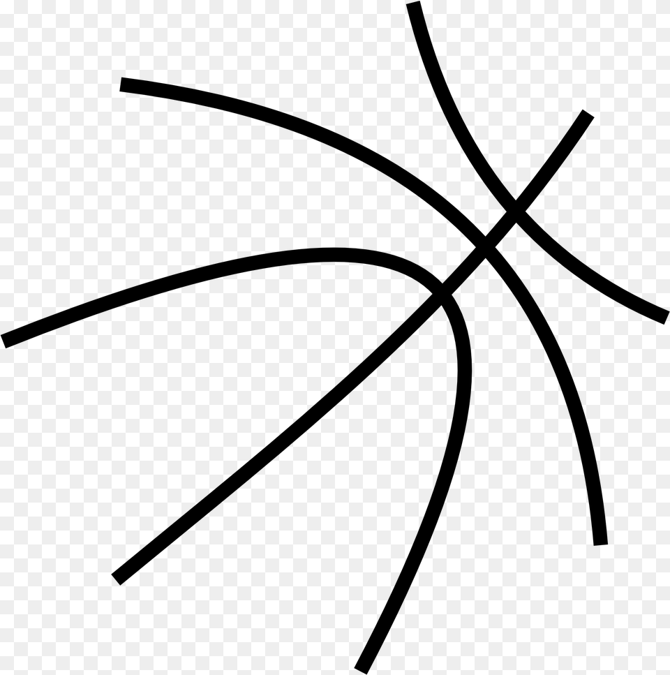 Basketball Player Clipart Black And White Basketball Lines On Ball, Gray Free Png