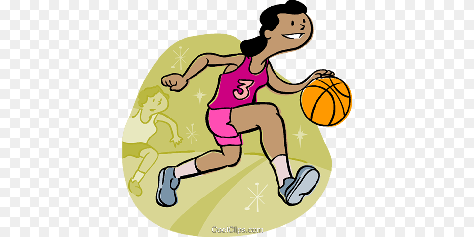 Basketball Player Dribbling Ball Royalty Vector Clip Art, Adult, Male, Man, Person Free Png Download
