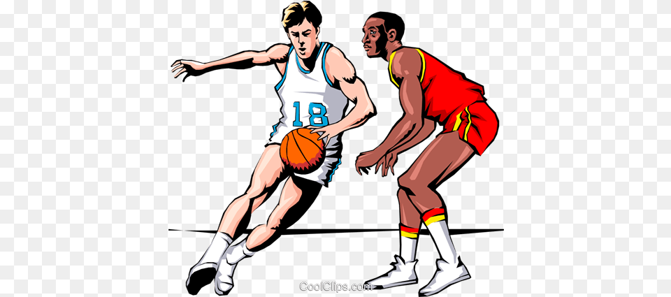 Basketball Player Dribbling Ball Royalty Vector Clip Basketball Players Clip Art, Adult, Person, Man, Male Free Png Download