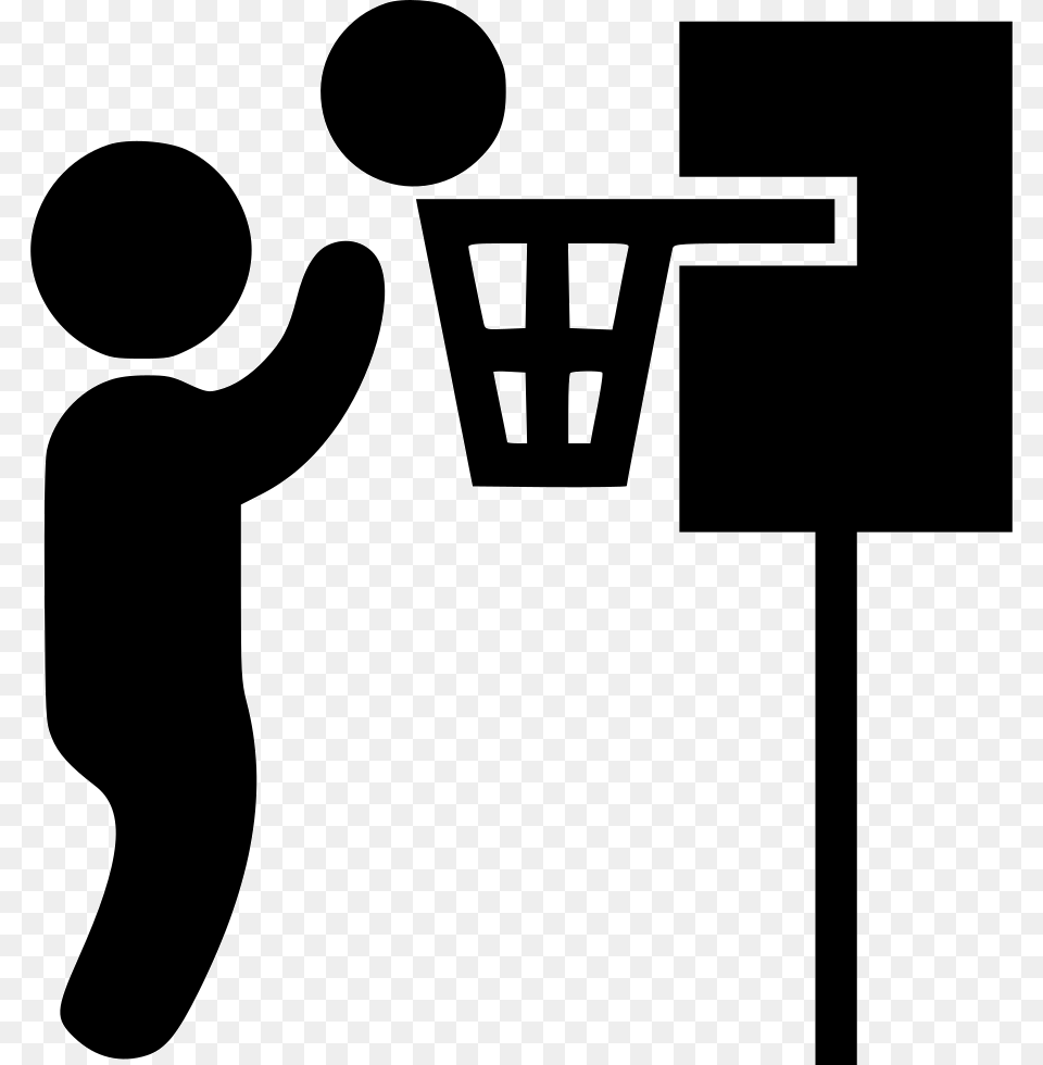 Basketball Player Icon, Silhouette, Stencil, Sign, Symbol Free Transparent Png