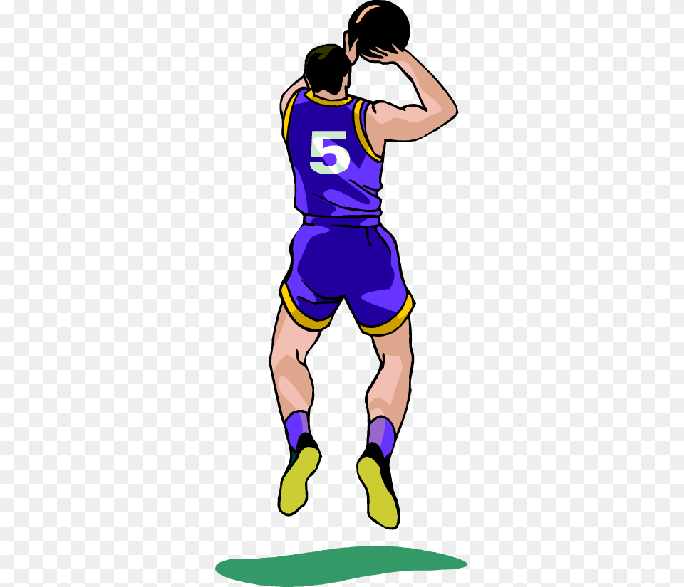 Basketball Player Making A Jump Shot Vector Clip Art Image, Clothing, Shorts, Person, Head Free Png